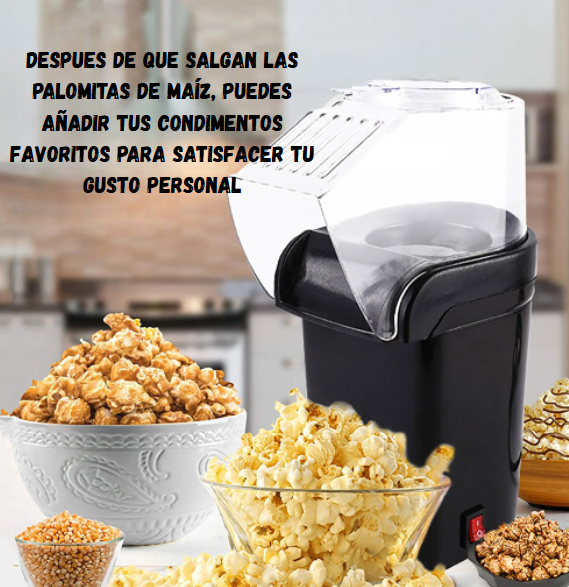 5 Core Popcorn Machine 16 Cup Hot Air Popper Mini Portable Electric Pop Corn Maker Black