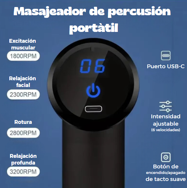 Mini Muscle Massage Gun Protable Body Massager Deep Handheld Percussion Massager for Body Back and Neck Leg