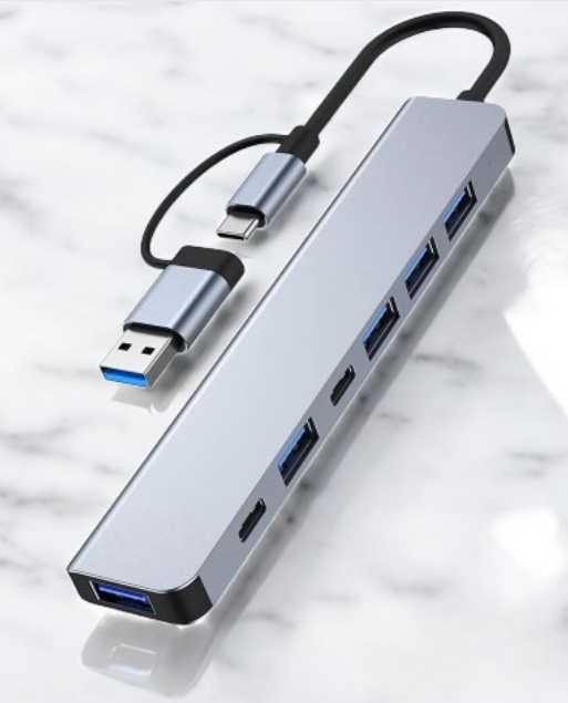 USB C Hub USB Hub 3.0, VIENON Aluminum 7 in 1 USB Extender, USB Splitter with 1 X USB 3.0, 4 X USB 2.0 and 2 X USB C Ports