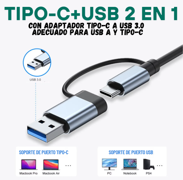 USB C Hub USB Hub 3.0, VIENON Aluminum 7 in 1 USB Extender, USB Splitter with 1 X USB 3.0, 4 X USB 2.0 and 2 X USB C Ports