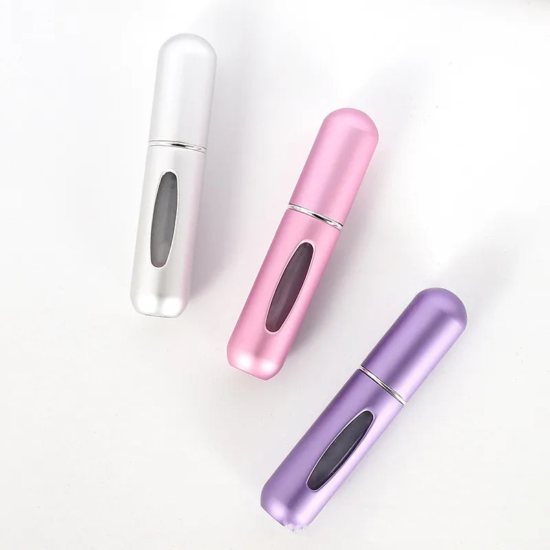 Botella de perfume recargable de 5 ml, portátil, mini, recargable, con pulverizador, bomba de aroma, envases cosméticos vacíos, atomizador para viaje, herramienta de moda.